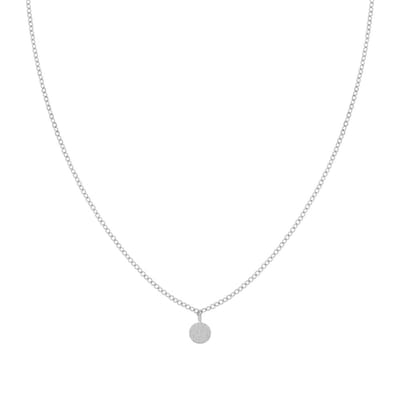 Essentialistics - Ketting textuur muntje - Volwassenen - Zilverkleur - Stainless steel (verkleurt niet) - Verlengkettinkje