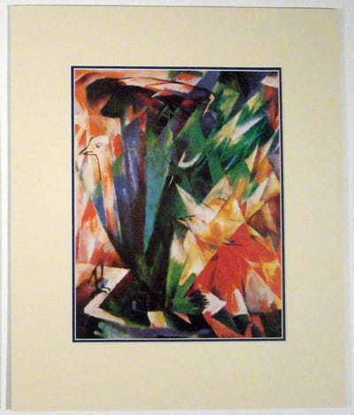 Poster in dubbel passe-partout - Franz Marc - Vogel - Kunst  - 50 x 60 cm