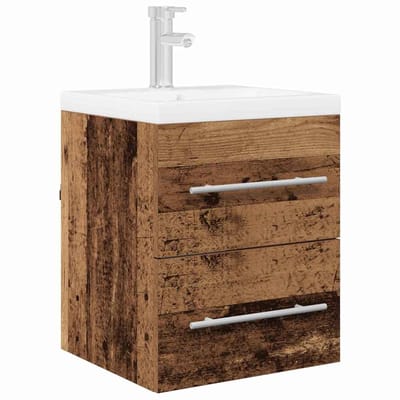 vidaXL - Wastafelkast - Oud - Hout - 38,5 - x - 41 - x - 48 - cm - Bewerkt - hout