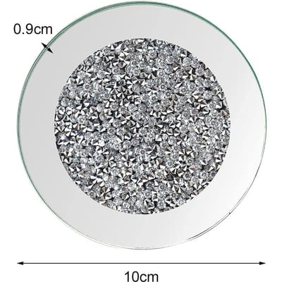 4 pièces Dessous de tasse à thé moderne minimaliste en verre, tapis à thé transparent en cristal isolant thermique, accessoire de service à thé, argenté, argenté