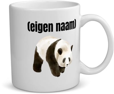 Akyol - panda met eigen naam koffiemok - theemok - Panda - panda liefhebbers - iemand die houdt van panda's - verjaardag - cadeau - kado - 350 ML inhoud