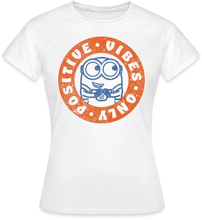 Minions Bob Positive Vibes T-Shirt Dames
