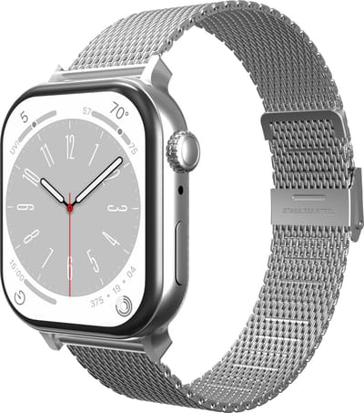 Cazy horlogebandje geschikt voor Apple Watch Bandje (Silksteel) - Smartwatchbandjes - Universeel bandje geschikt voor Apple 38/40/41/42 mm - Zilver
