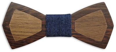 We Love Ties - Strikken - Houten strik Jeffrey Jeans - bruin / blauw