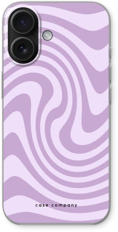Case Company® - Hoesje geschikt voor iPhone 16 hoesje - Swirl Paars - Soft Cover Telefoonhoesje - Bescherming aan alle Kanten en Schermrand