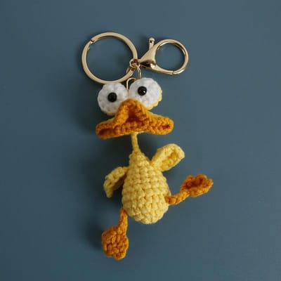 Porte-clés Canard Mignon Fait Main Crochet Animal Porte-clés Pour Sac Pendentif Canard Dessin Animé Porte-clés Crochet Accessoires Personnalisés black