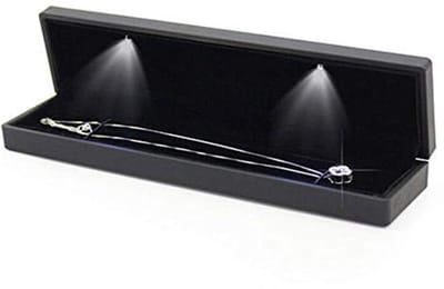 Dailygoods - Rechthoekige LED Sieradendoos - Zachte Fluwelen Voering - Krasbestendig Interieur - Compact Formaat - Voor Ringen en Kettingen - Ideaal v...