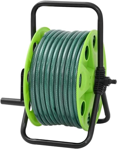 Slanghaspel - Slanghouder - Tuin Besproeien - Corrosiebestendig Staal - 20 m Slang - Groen