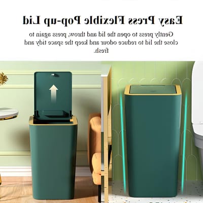 Kleine 10 Liter Afvalbak met Deksel - Smalle Geurvrije Prullenbak voor Keuken, Badkamer en Kantoor, Ideaal voor Woonkamer en Slaapkamer