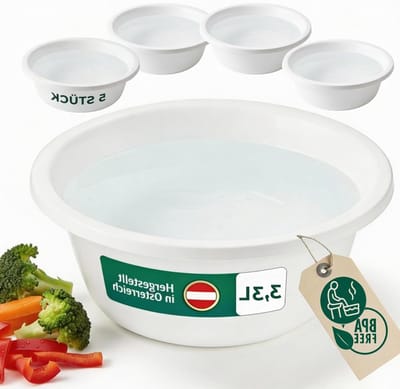 Ronde Spoelkom - Wasschaal Kunststof - Keuken en Camping - BPA-vrij Voedselveilig - 33 Liter 28 cm - Wit