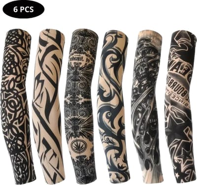 Livano Tattoo Sleeve - Voor Volwassenen - Mouw - Tatoeage - Arm Warmer - Zonbescherming - UV Beschermend - 6 Stuks