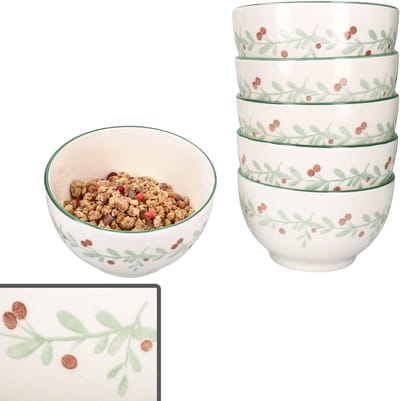 Set van 6 Holly steengoed graankommen voor 6 personen - 23105858