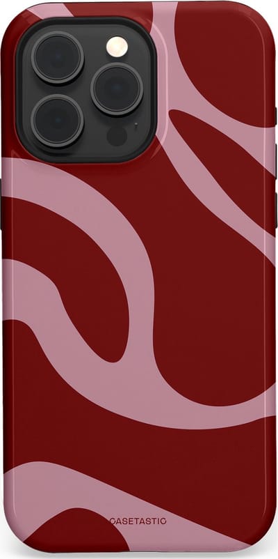 Casetastic hoesje geschikt voor Apple iPhone 15 Pro Max - MagSafe - Dubbellaagse bescherming - Roze Rode Framboos Blobs - Fashion Case - Bordeaux Lila