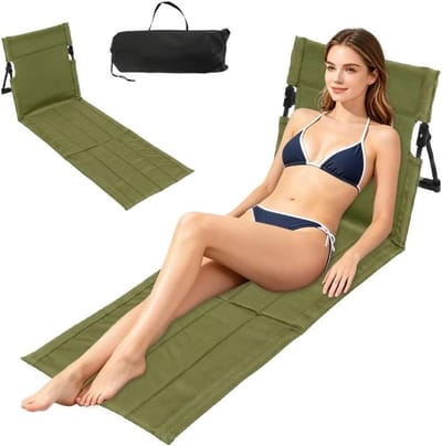 Dailygoods- Strandstoel opvouwbaar - verstelbare rugleuning - lichtgewicht - 600D Oxford-stof - draagbare buitenstoel - afmeting 40,5 x 79 x 41 cm - Ligstoel