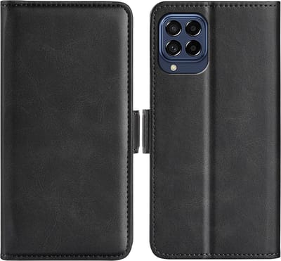 MobyDefend Hoesje - Geschikt voor Samsung Galaxy M53 - Luxe Wallet Book Case (Sluiting Zijkant) - Zwart