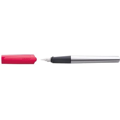 LAMY nexx crimson vulpen - met antislip grip & gepolijnde stalen penpunt in schrijfbreedte M - driehoekige aluminium behuizing - incl. LAMY T 10 blauwe inktpatroon - rechtshandig