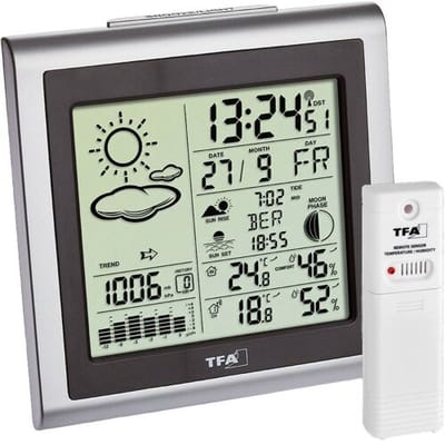 TFA Dostmann LARGO 35.1145.54 Draadloos weerstation Verwachting voor 12 uur Aantal sensoren max.: 3