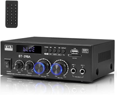 Audioversterker – Stereo Versterker Met Bluetooth – Audio Amplifier Met Karaoke Portals – Led Display - Veelzijdig