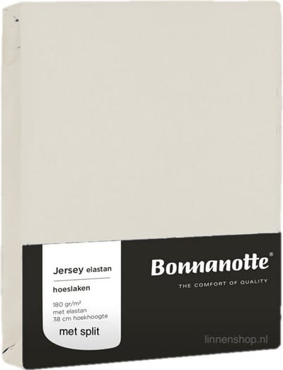 Bonnanotte Hoeslaken Split(topper) Jersey Elastan Offwhite 180/200x200/220