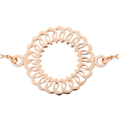 Orphelia Bracelet Rose Center Circle 18.5 CM Zilver 925 18 K Rood verguld ZA-7075/1
