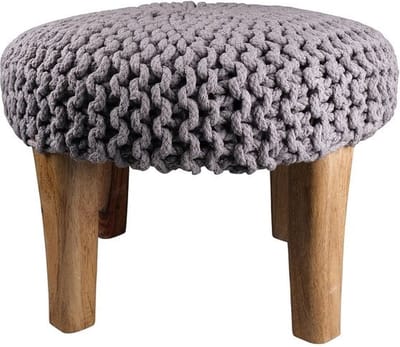Knitted Footstool Dar | 40 X 40 | Sierkussen Voor Woonkamer Of Slaapkamer
