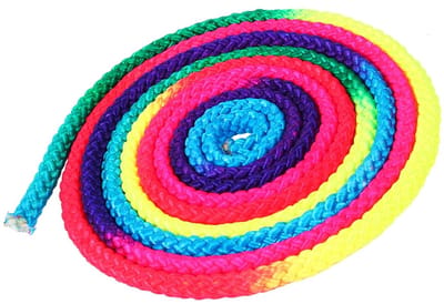Dailygoods- Gymnastiek Touw 2,8 Meter - Duurzaam Nylon - Herbruikbaar Trainingskoord - Regenboogkleurig - Lichtgewicht - Ideaal voor Ritmische Gymnastiek - Turntouw