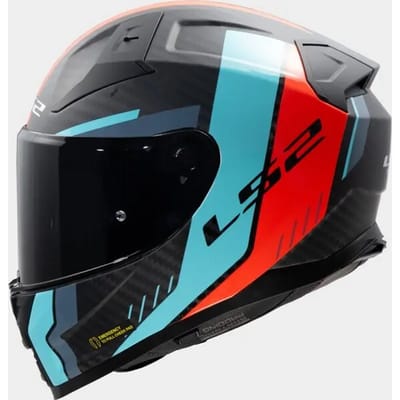 LS2 FF811 Vector II C Grid Rood Cyaan 06 Integraalhelm - Maat S - Helm