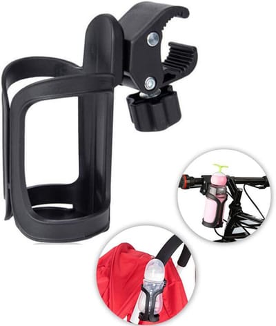 Cupholder Kinderwagen - Universele Bekerhouder - Buggy Bekerhouder - Wandelwagen Flessenhouder - 360 Graden Rotatie - Eenvoudig te Monteren - verstelbare klem - past op elke fiets - rollator - rolstoel - kinderwagen - Buggy accessoires - 1stuk