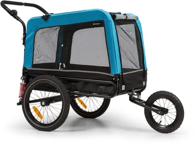 TOPMAST FOCUS 2-in-1 Hondenfietskar - Hondenbuggy - 240 Liter - 600D Oxford Blauw - Fietsaanhanger voor honden - Fietskar voor honden - Laatste stuks !