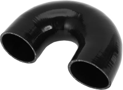 Dailygoods- Koelslang Silicone - 70mm Binnendiameter - 90mm Lengte - 180 Graden - Zwart - Hoge Temperatuur Bestendig - Meerlaags Geweven Doek - Siliconenslang
