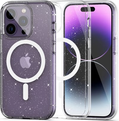 Techsuit Sparkle Skin Glitter Back Cover hoesje met MagSafe voor Apple iPhone 13 Pro Max - Transparant