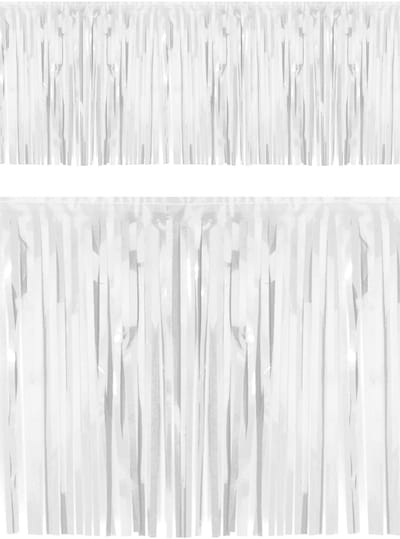 KIMU® Franje Slinger Wit Fringe - 6 Meter - Gekleurde Slingers Franjes Slierten - Verjaardag Feest Bruiloft Evenement White Party Festival