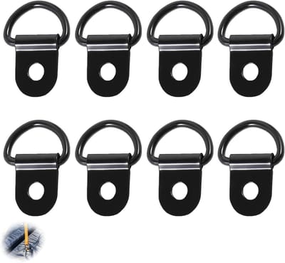 Set van 8 D-Ringen voor Lashing Eyelets - Roestvrijstalen D-Ringen voor Trailer, Truck en Mechanisch Gebruik, Ideaal voor Camping en Bevestigingen