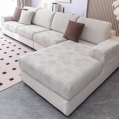 Waterdichte en Rekbare Hoofdkussen Bescherming voor L-vormige Banken en Stoelen - Lichtgrijs, Perfecte Pasvorm en Duurzaam Materiaal