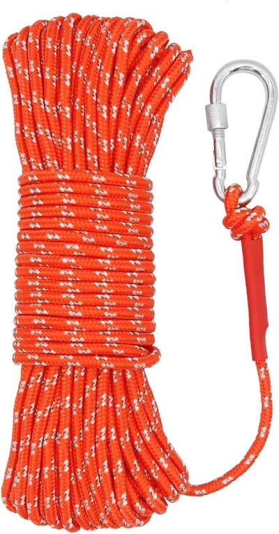 Drijvend Touw - Sterk Vaartouw - Varen en Kamperen - Reflecterend en Duurzaam - 6 mm Diameter - Oranje