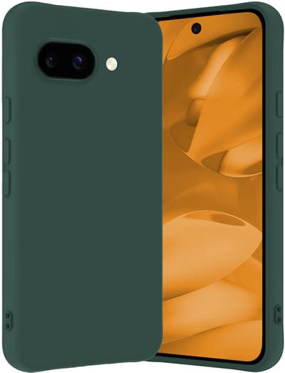 Hoes - Geschikt voor Google Pixel 9a - Sterk & Shockproof - Hoesje Cover - Siliconen Case - Donkergroen