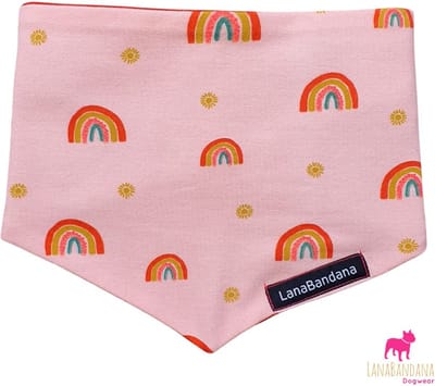 LanaBandana Dogwear | Knoopbandana | Hondenbandana | Soft Rainbow | Maat L