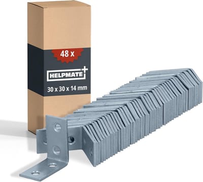 Hoekverbindingen voor Meubilair - 48 Stuks, 30 x 30 x 14 mm, Gegalvaniseerd met Corrosiebescherming