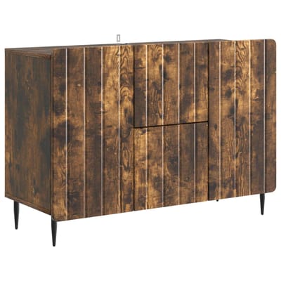 vidaXL - Dressoir - met - lade - Gerookt - eiken - 89 - x - 34,5 - x - 62 - cm - Bewerkt - hout