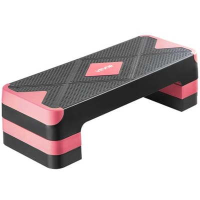 VEVOR Aerobic Step Board Hoogteverstelbaar Trainingsbord (10,6-20,32 cm) Stepper Fitness met 250 kg draagvermogen Antislip oppervlak Bank voor thuisgym Cardio Krachttraining Rood