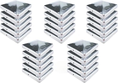 Paalkap RVS - Hekkap Afdekkap - Paal Beschermen - Roestvrij Staal - 121 x 121 mm - Zilver