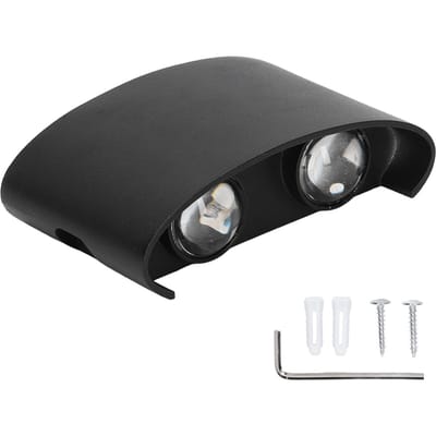 Applique murale LED étanche moderne, éclairage d'intérieur et d'extérieur, décoration 90-265 V, 4 W, coque noire et blanche
