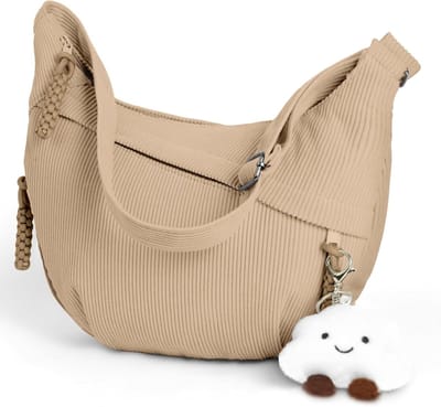 Stijlvolle Halve Maan Crossbody Tas voor Vrouwen, Casual Schoudertas van Katoen, Perfect voor Werk en Reizen met Verstelbare Schouderband