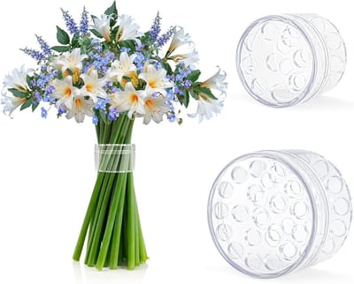 Transparante Bloemhouder voor Stelen, Herbruikbare Ikebana Stemhouder, 2 Stuks voor Bloemarrangementen in Woonkamer, Kantoor en Slaapkamer