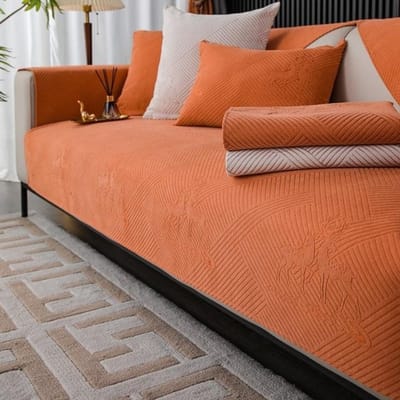 Vier Seizoenen Universele Antislip Bankhanddoek Voor Woonkamer Chenille Bankkussen Bankovertrek Fauteuilhanddoek Fawn Dier Bankmat 45x45 pillowcase 1pc