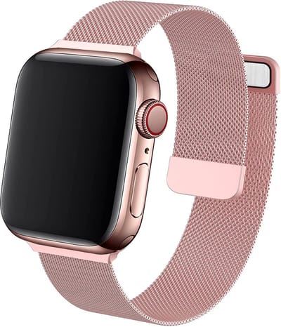 Bandje geschikt voor Apple Watch 40 mm Series 5 - Roségoud Milanese Band