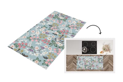Keukenloper - Loper keuken - Bloemen - Illustratie - Patroon - 120x60 cm - Keukenloper vinyl