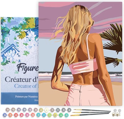 Figured'Art Schilderen op Nummer Volwassenen met lijst Schoonheid in de schemering- Handwerk acrylverf Kit DIY Compleet - 40x50cm Canvas al ingelijst