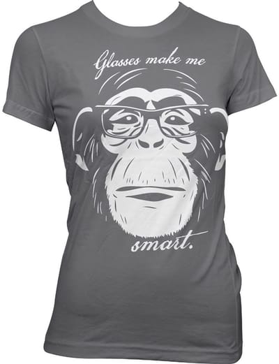 Hybris Glasses Makes Me Smart Girly T-shirt voor dames, donkergrijs