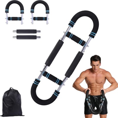 Armtrainer U-Vorm - Spiertrainer Borstexpander - Kracht Opbouwen - Verstelbare Weerstand - 30-50 kg - Zwart